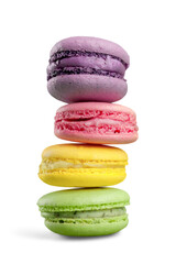 Colorful macaroons collection set of isolation on a white background