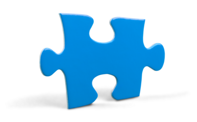 Puzzle piece isolated on white, strategy and solution concept