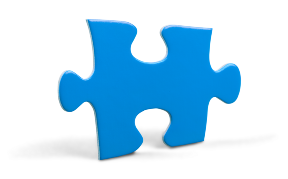 Puzzle piece isolated on white, strategy and solution concept