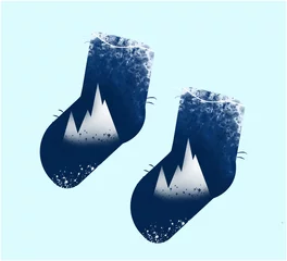 Fotobehang silhouette Socks with blue background © Ksyusha Marysheva