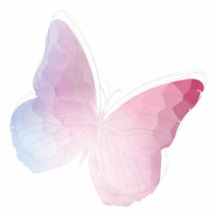 silhouette butterfly mosaic with pink background
