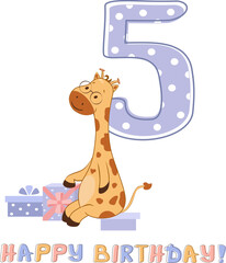 Greeting card for 5 years for children