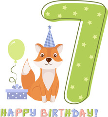 Greeting card for 7 years for children