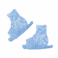 silhouette skates with blue background