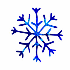 silhouette Snowflake with blue background