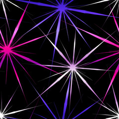 Abstract seamless lightning pattern. Neon web repeat print. Night universe repeated ornament. Colorful neurons endless background