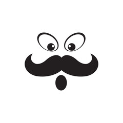 moustache icon logo vector design template