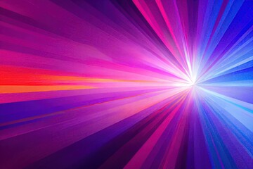 Abstract zoom glitch art, geometric pixelated fractral, motion blur, light burst, background texture, vibrant warm purple, red, pink, blue, violet orange white colours colors, illustration
