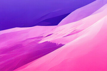 Geometric abstract fractal landscape, vibrant violet pink, purple glitch abstract background, illustration