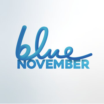Blue november campaign logo, prostate cancer men health vector