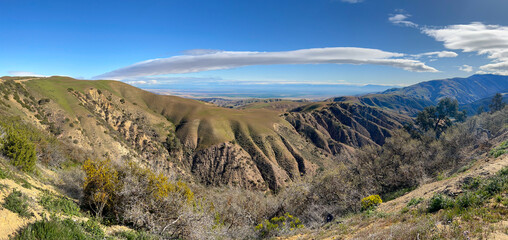 Panorama of Bitter Creek National Wildlife Refuge, Kern County, California