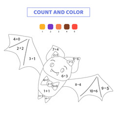 Count and color worksheet for children.