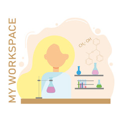 vector design workspace chemist