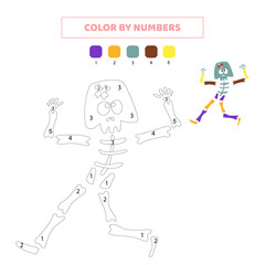 Color by numbers. Educational worksheet for kids.