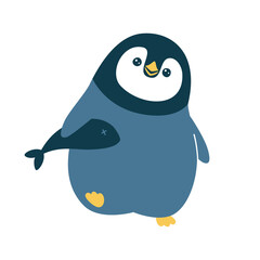 Vector illustration of a cute penguin. Isolated on white background
