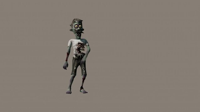 Animation of a dancing zombie on a transparent background