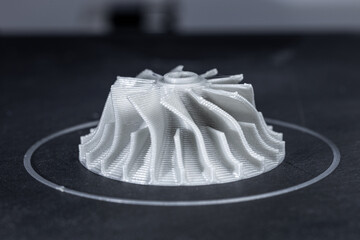 Turbine blades, 3D printed detail, close-up, inpeller