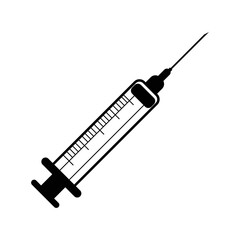 Hospital medicine injection syringe icon | Black Vector illustration |