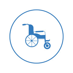 Fototapeta na wymiar Healthcare empty wheel chair icon | Circle version icon |