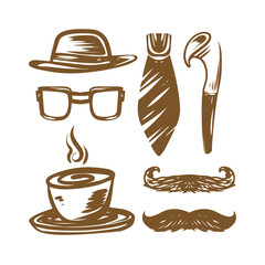 happy father's day simple premium vector flat icon design