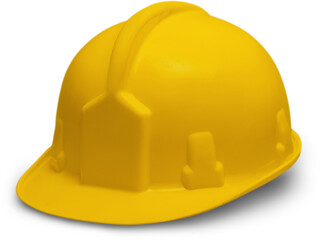 Isolated yellow helmet on white