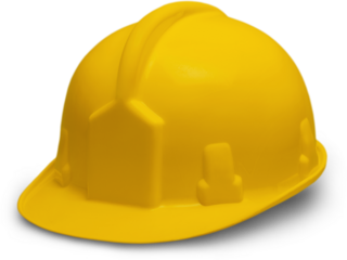 Isolated yellow helmet on white
