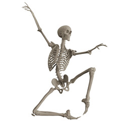 skeleton posing 3d render illustration