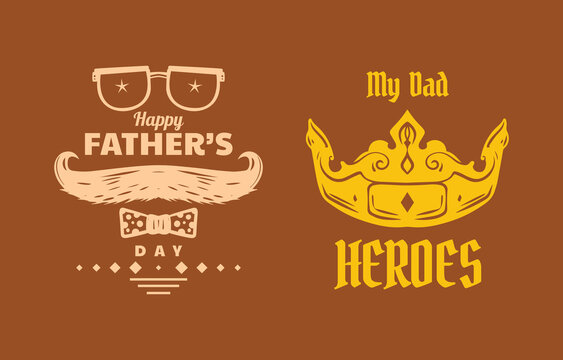 Iconic flat design for father's day and family greetings