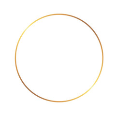Golden thin circle round ring frame on the white background. Perfect design for headline, logo and sale banner. Vector