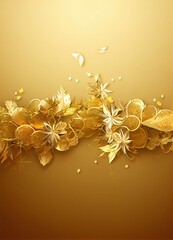 illustration of shiny golden decoration with macro detail view