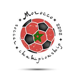 Obraz premium Soccer ball with Morocco national flag colors