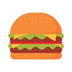Burger fast food icon clipart vector illustration