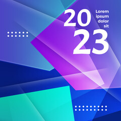 Happy new year 2023 social media template and greeting card design