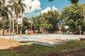 Simple street urban basketball court portrait from 