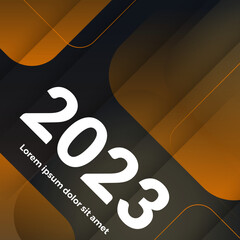 Happy new year 2023 social media template and greeting card design