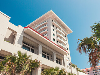 Obraz premium Puerto rico apartments styles from condado city near the beach with beautiful views to the ocean and san juan. 