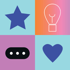 Digital geometric tech elements abstract vector. Flat icons set future technology, artificial intelligence. Hipster style, pictogram, outline elements. Concept for web, logo, branding, infographics.