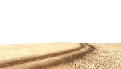wheel track on dirt road © Poprock3d
