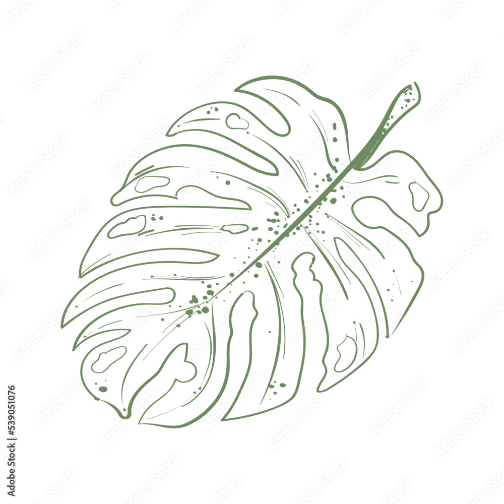 Sticker nature leaf illustration