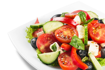 Fresh tasty vegetable salad in bowl