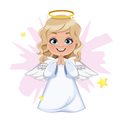 Cute cartoon Christmas angel.