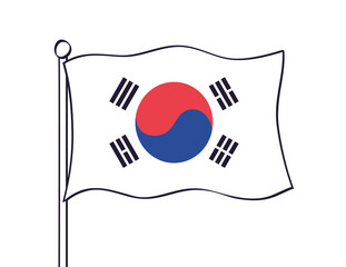 South Korea flag icon isolated cartoon vector illustration