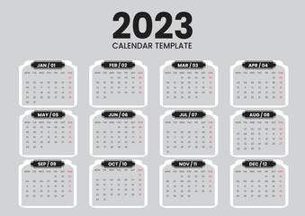 Modern design 2023 calendar template