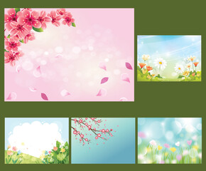 Realistic blurred spring background Collections