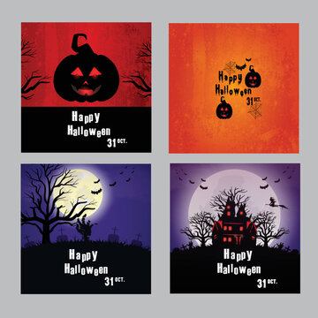 Halloween social media banner Collections