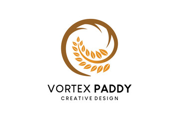 Fototapeta premium Paddy logo design with creative concept, paddy vector illustration
