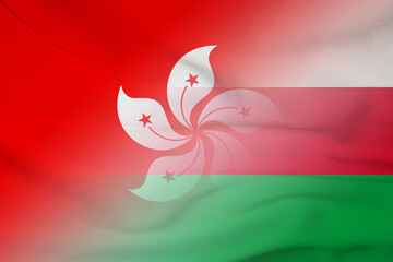 Hong Kong and Oman national flag international relations OMN HKG
