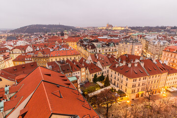 Fototapeta na wymiar Skyline of Prague with the Castle, Czech Republic