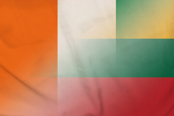 Ivory Coast and Lithuania political flag international negotiation LTU CIV