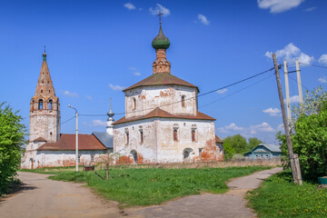 Orthodox church at golden sunrise, Suzdal, Russia